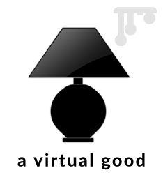 A simple lamp shaded in black, representing a virtual good.